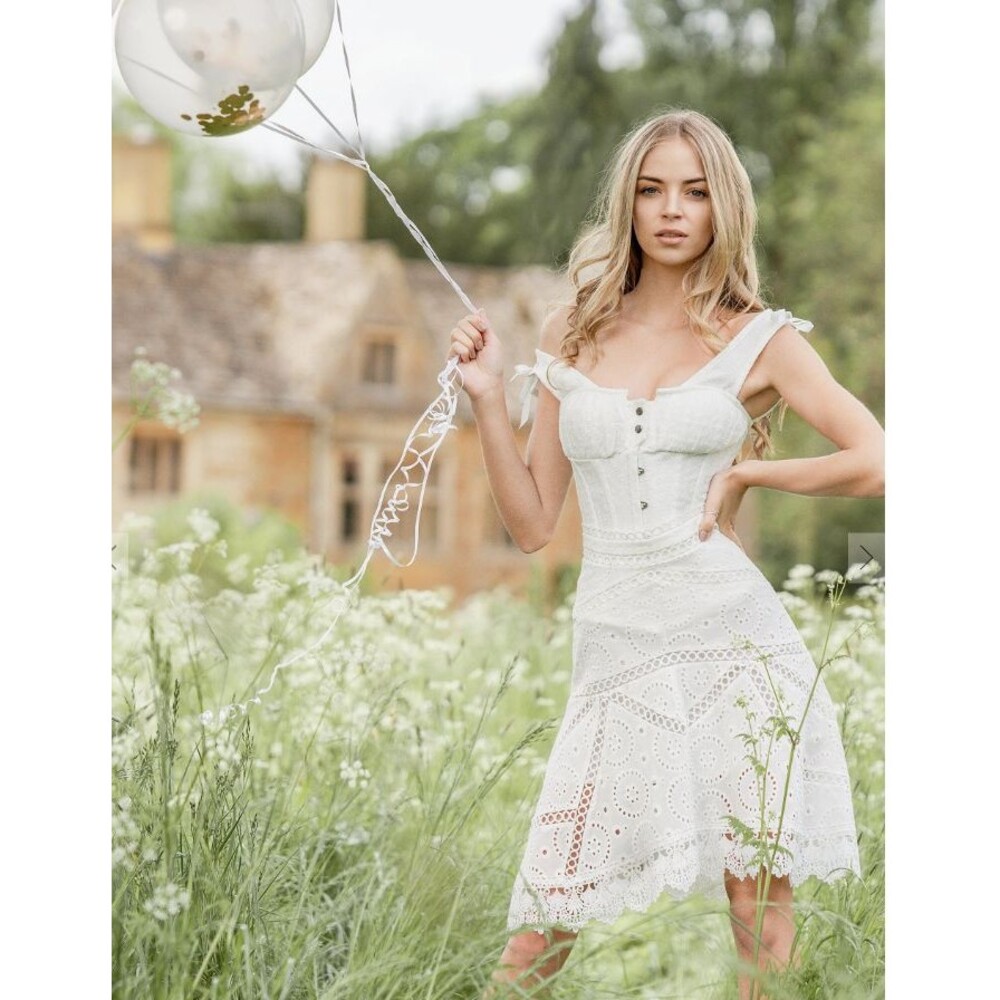 Corset Story White cotton overbust corset top XXL Victoran style Cosplay Costum